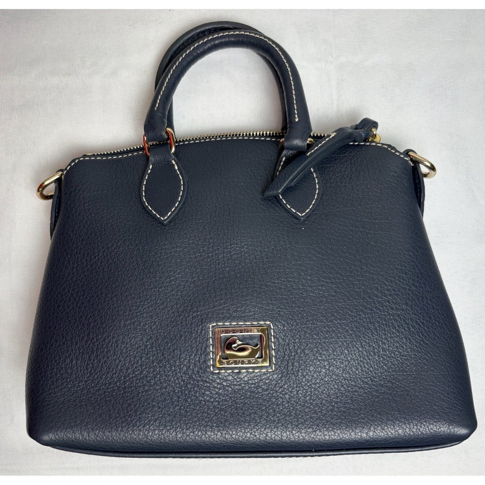 Dooney & Bourke Pebble Grain Satchel | Navy With Dust Bag VTG